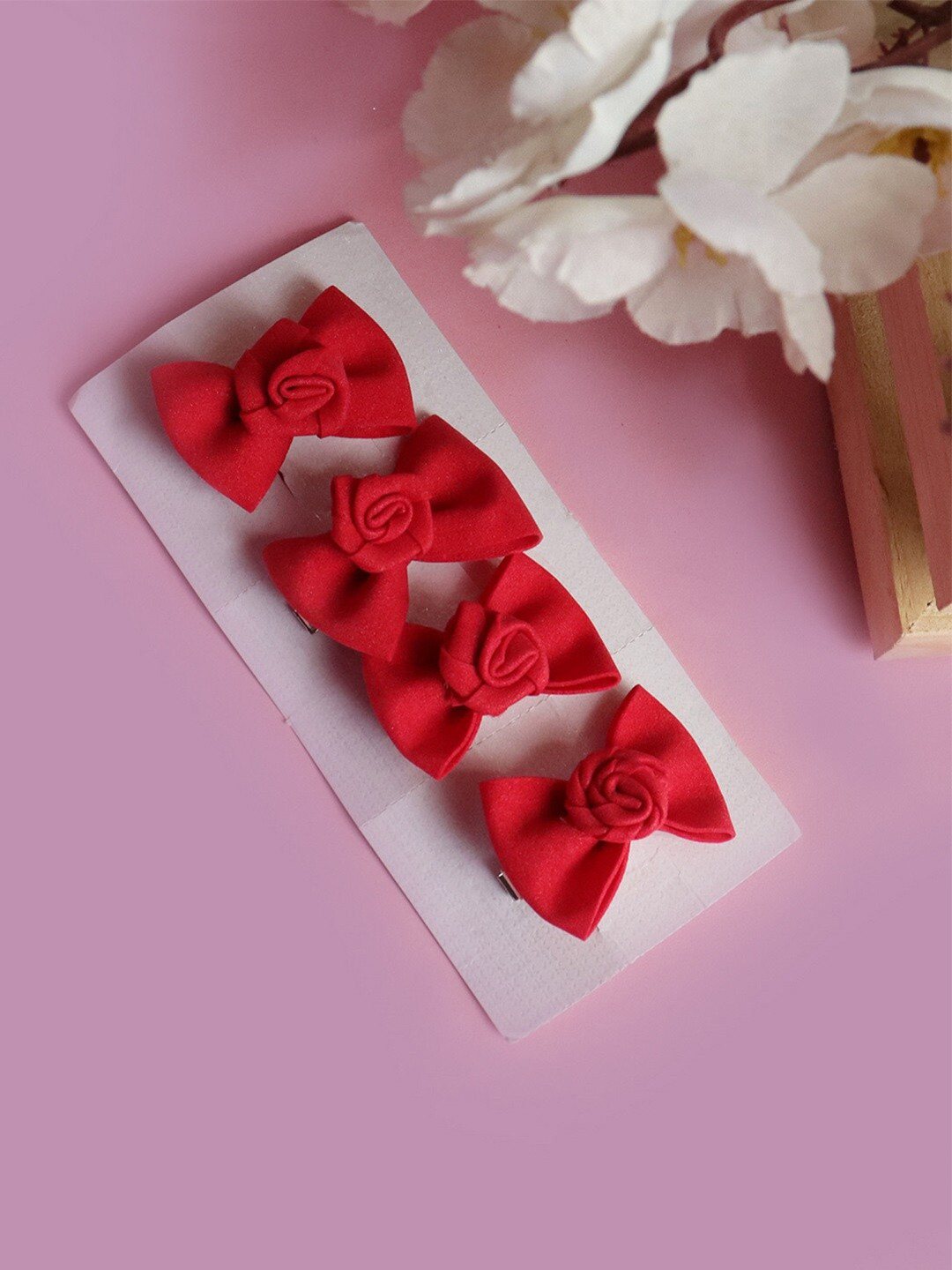 Soho Boho Studio Set of 4 Women Red Bobby Pins