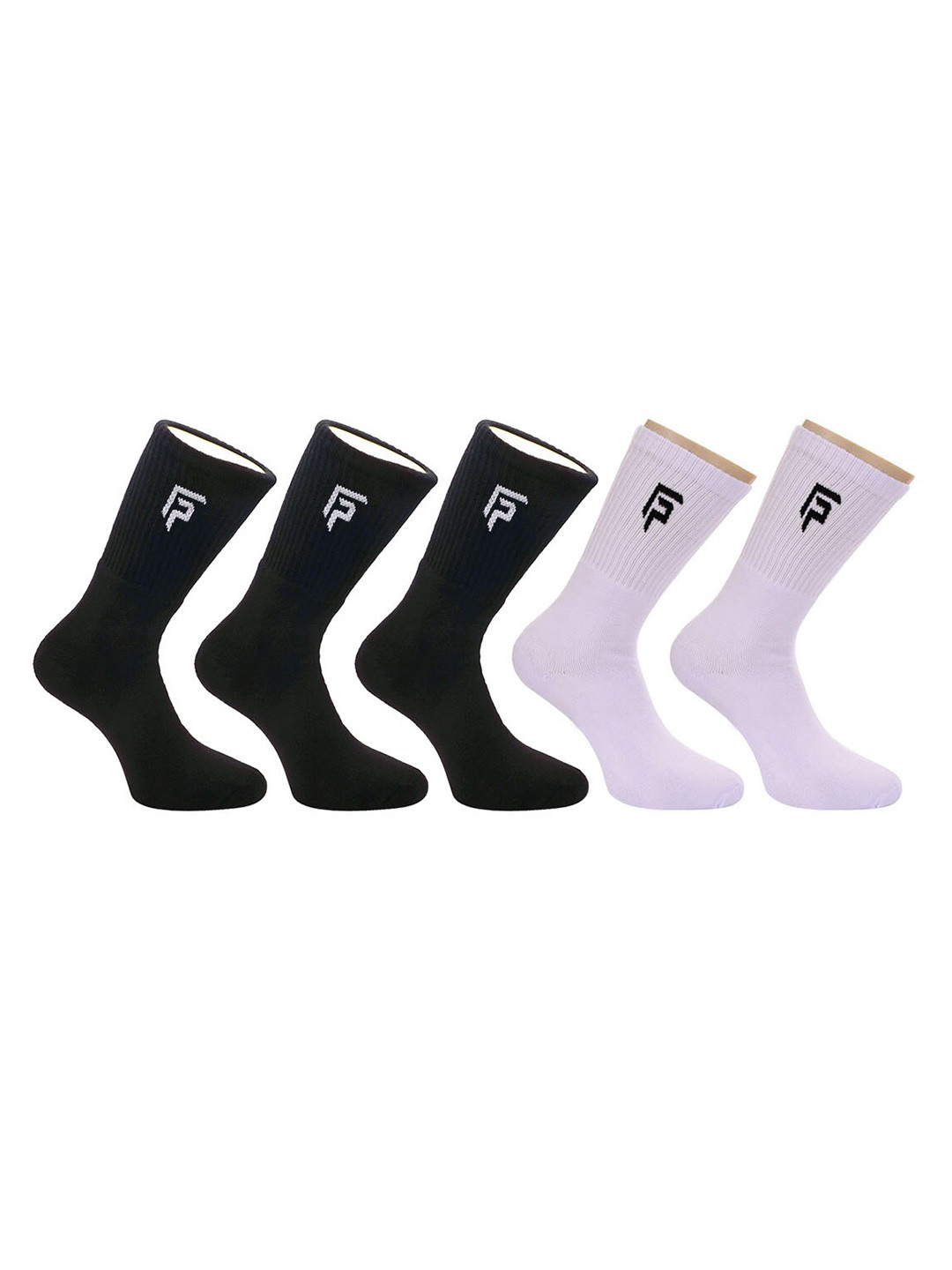 FOOTPRINT Men 5 Pairs Anti Odour Organic Cotton Calf-Length Solid Bamboo Sports Terry Socks