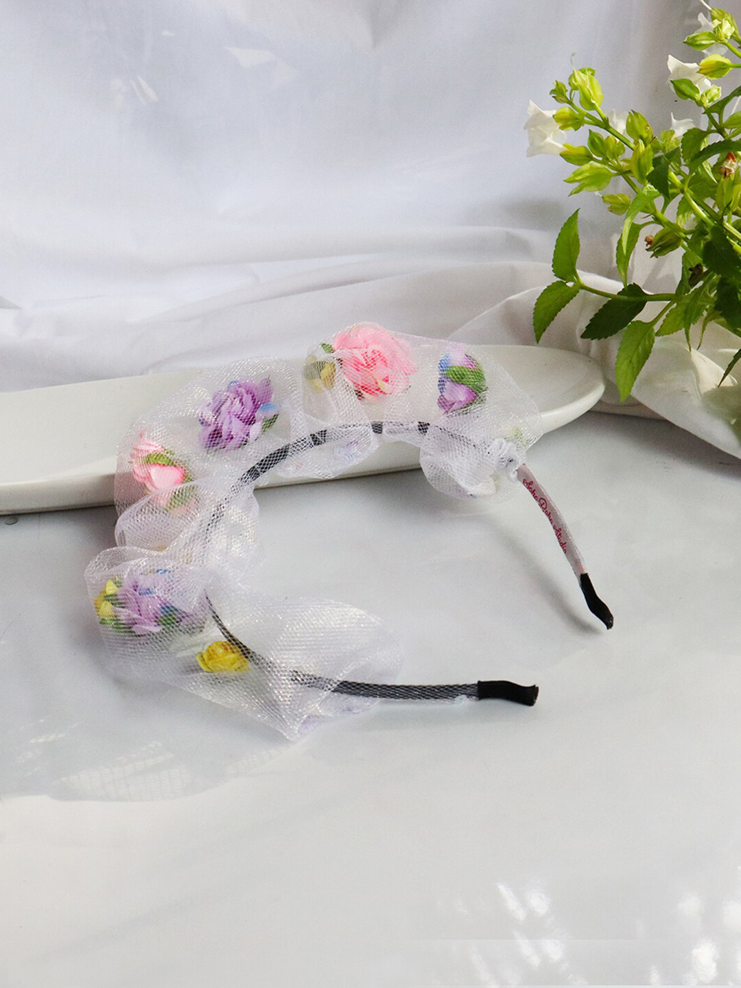 Soho Boho Studio Women White & Purple Lace Hairband