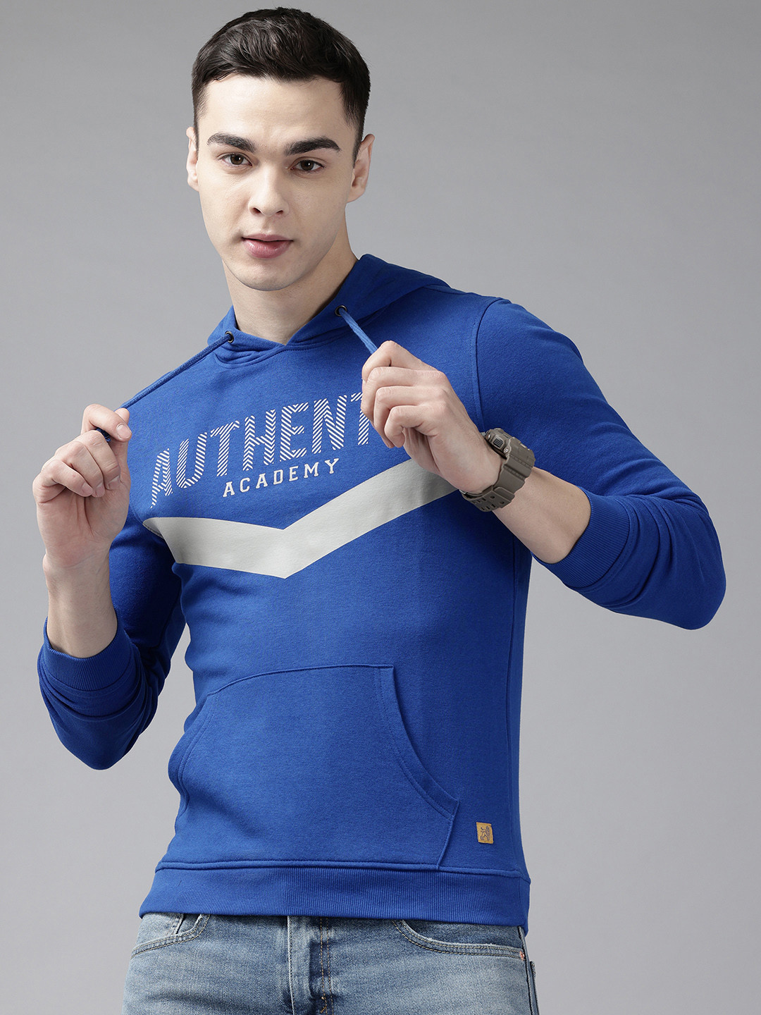 Van Heusen Sport Typography Printed Hooded Sweatshirt