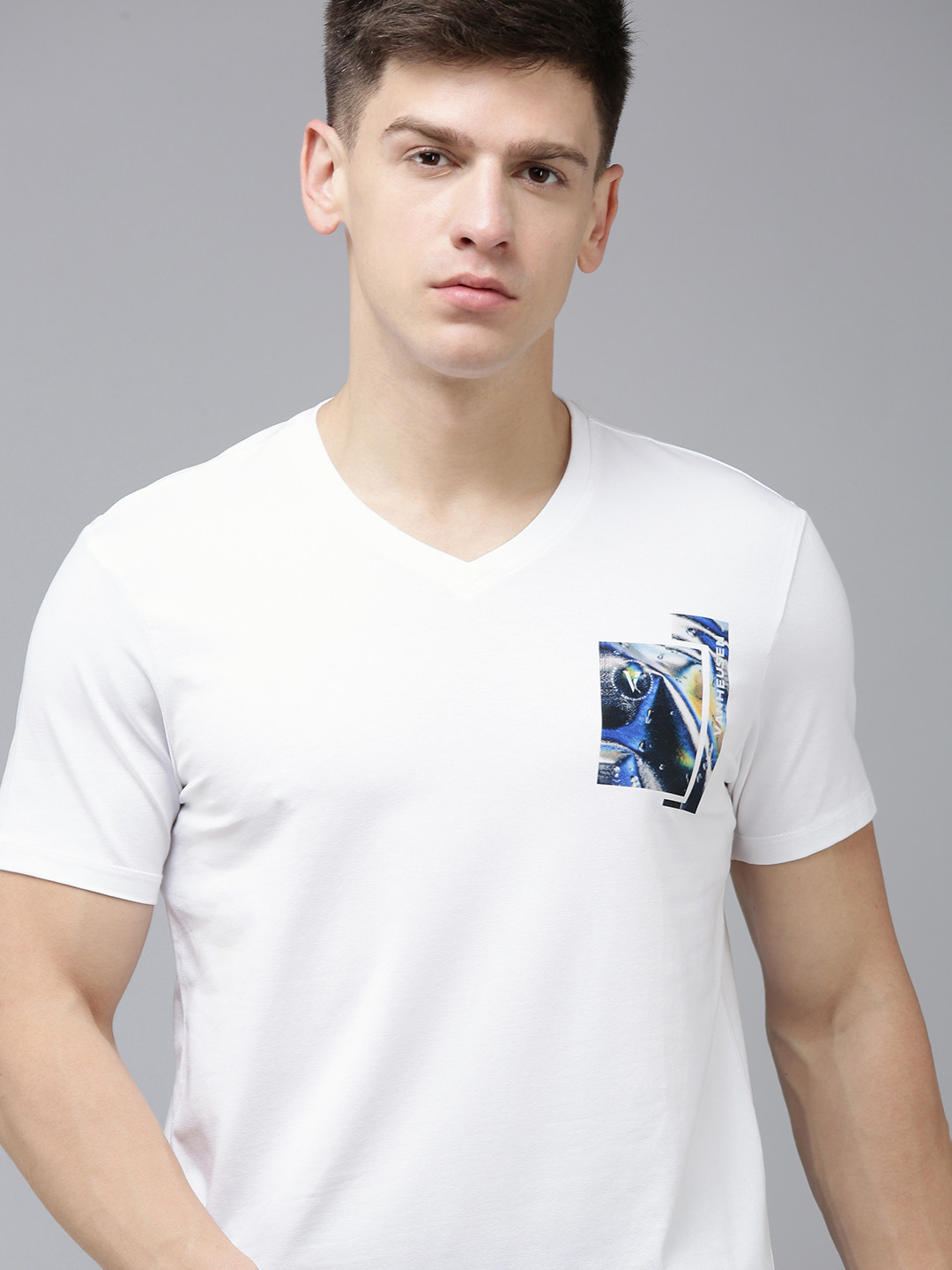 Van Heusen Flex Men Printed Slim Fit Yoga T-shirt