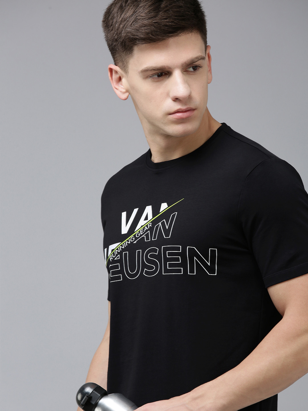 Van Heusen Flex Men Brand Logo Printed Slim Fit Sports T-shirt