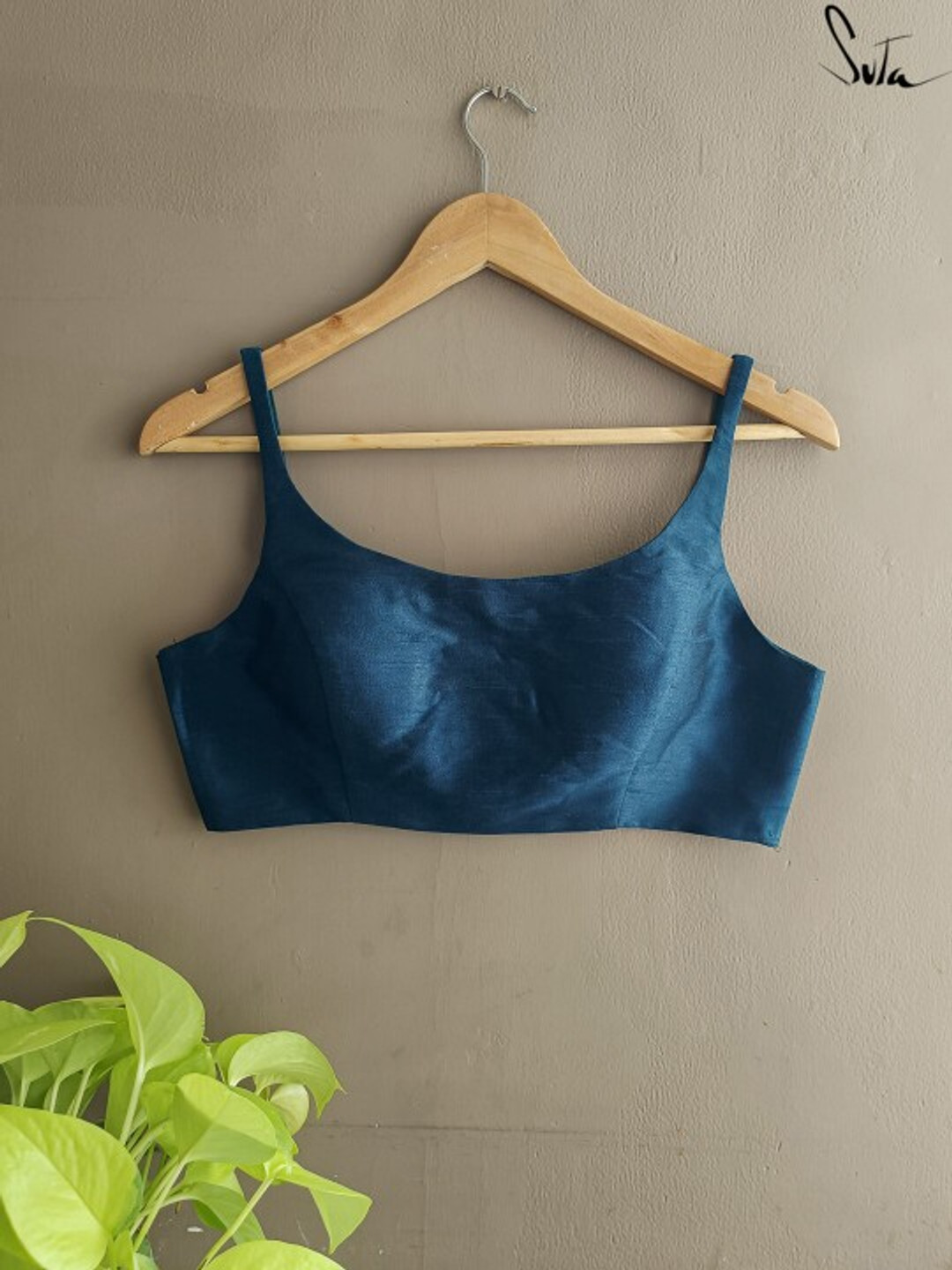 Suta Blue Solid Saree Blouse
