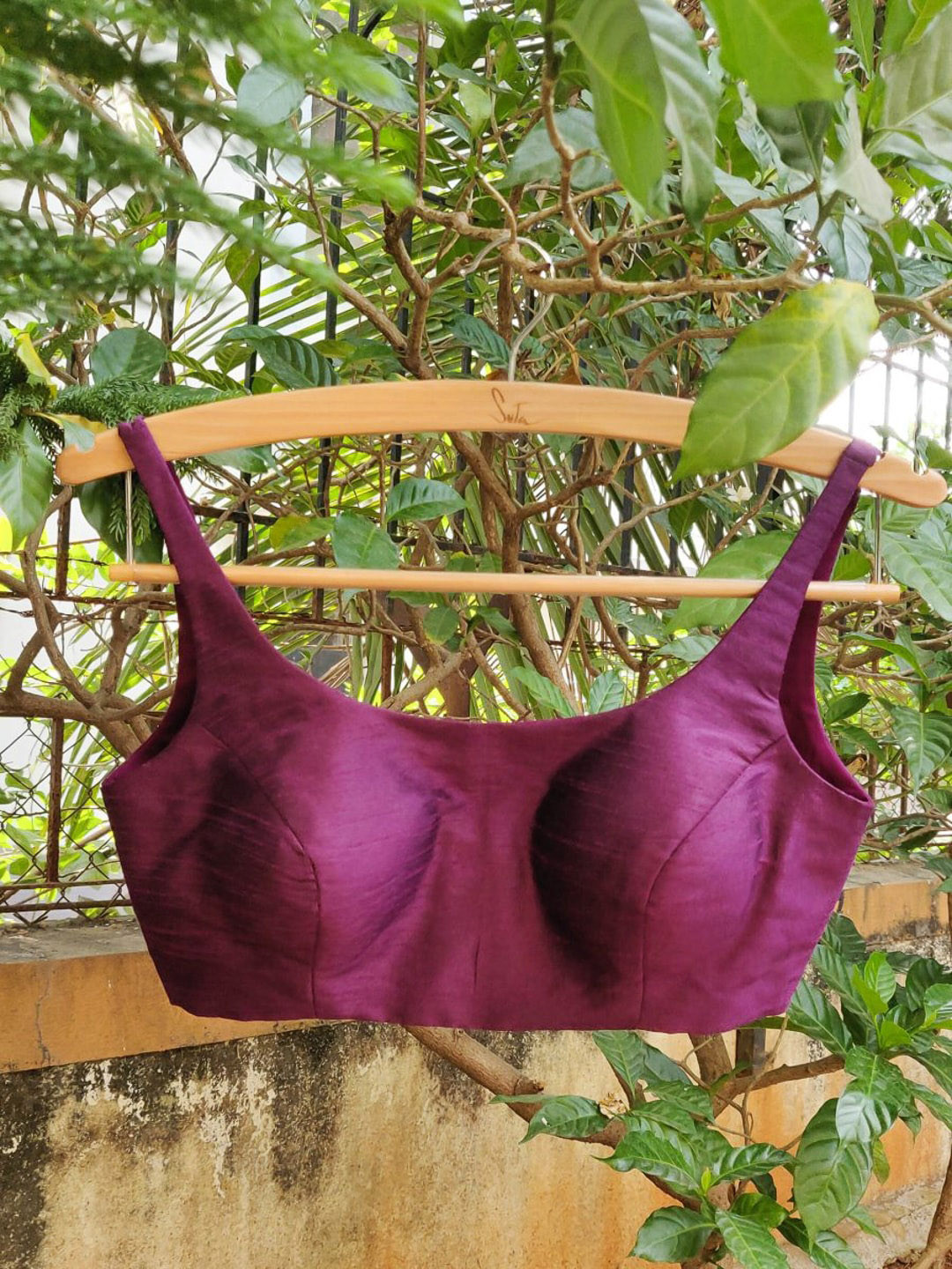 Suta Purple Solid Saree Blouse