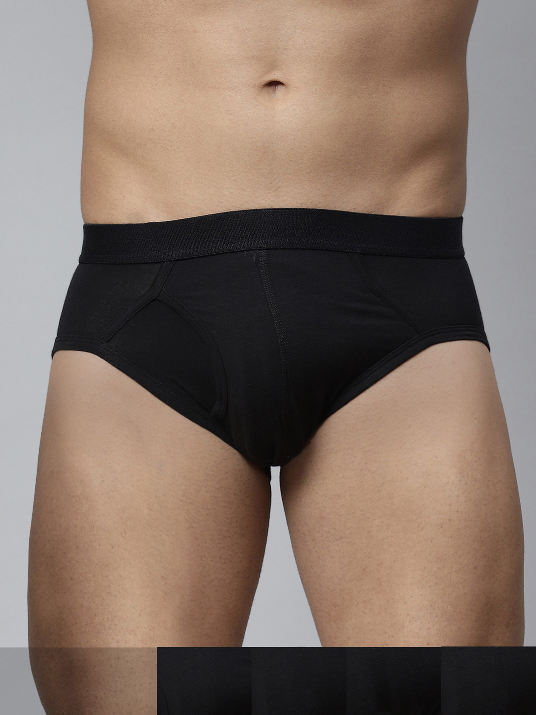 Marks & Spencer Men Pack of 5 Solid Briefs T146733SBLACK