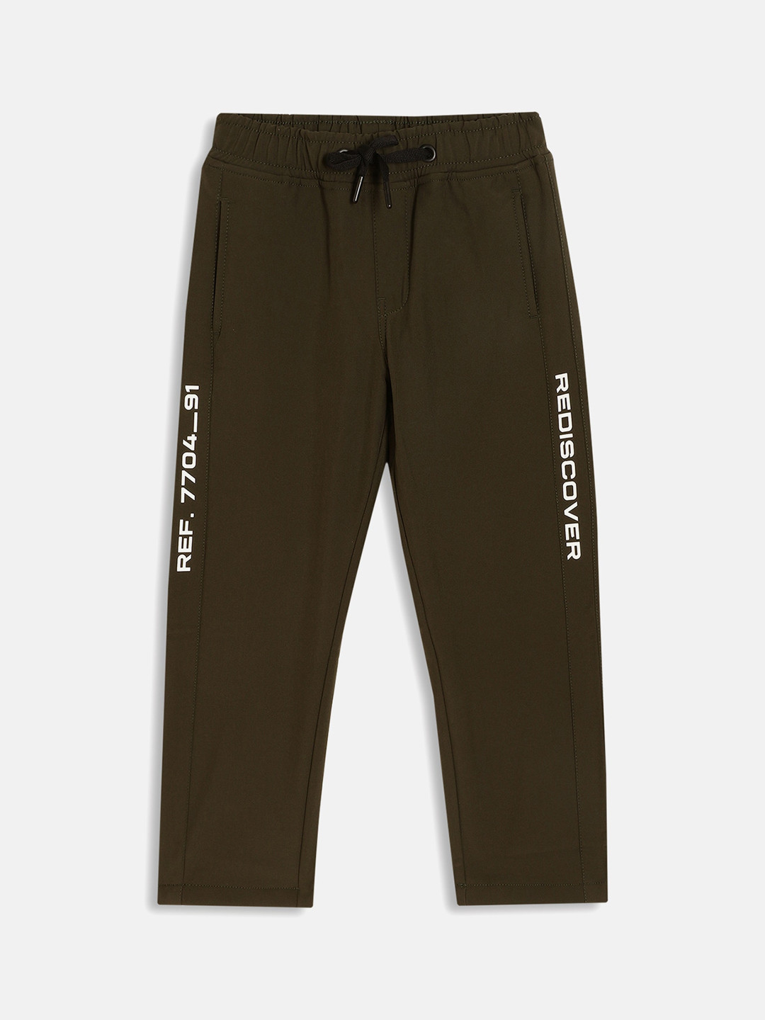 Octave Boys Olive Green Solid Track Pant