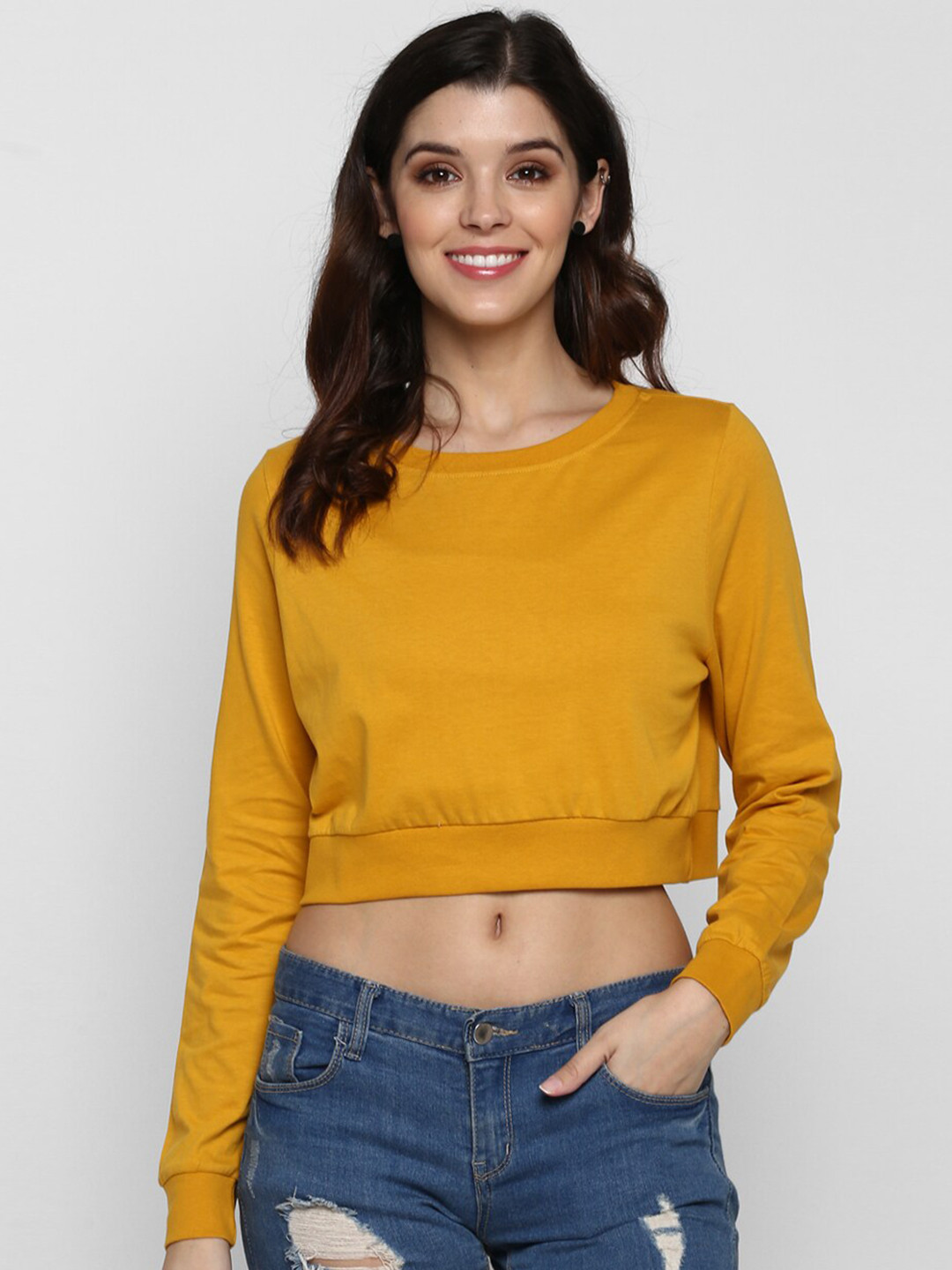 SHARKTRIBE Women Mustard Yellow T-shirt