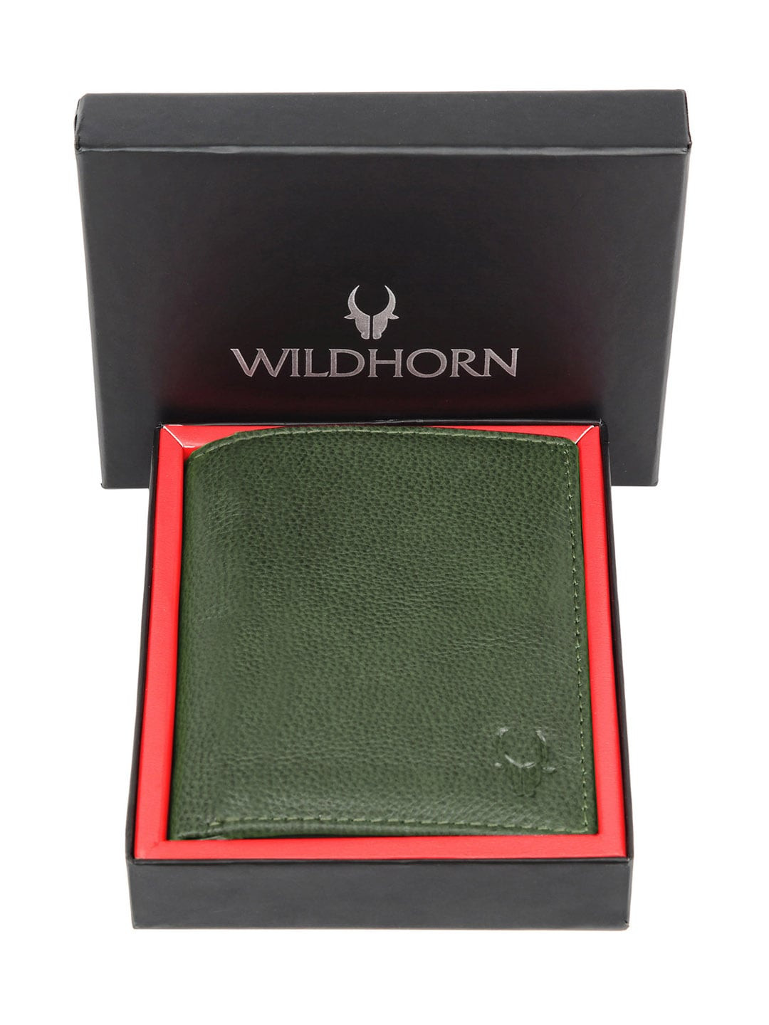 WildHorn Unisex Green Leather Card Holder