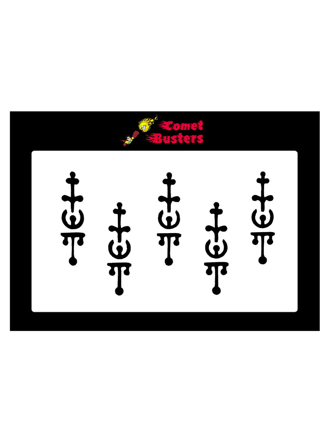 Comet Busters 5 Pcs Designer Bindis - Black