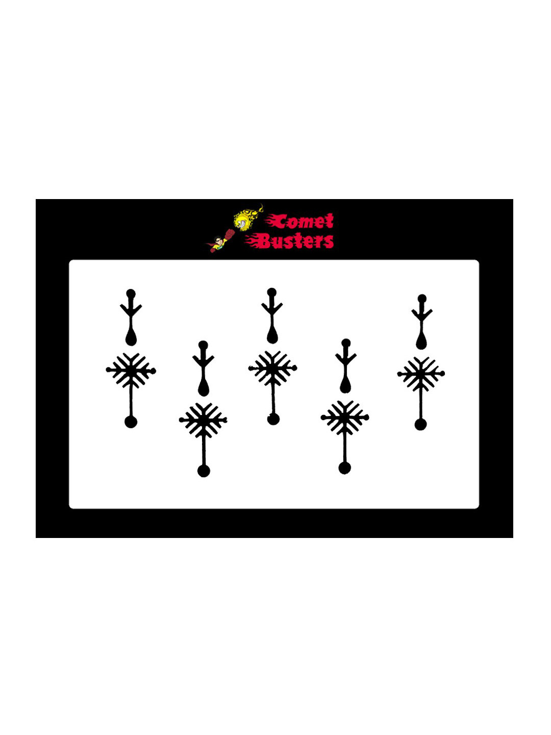 Comet Busters 5 Pcs Designer Bindis - Black