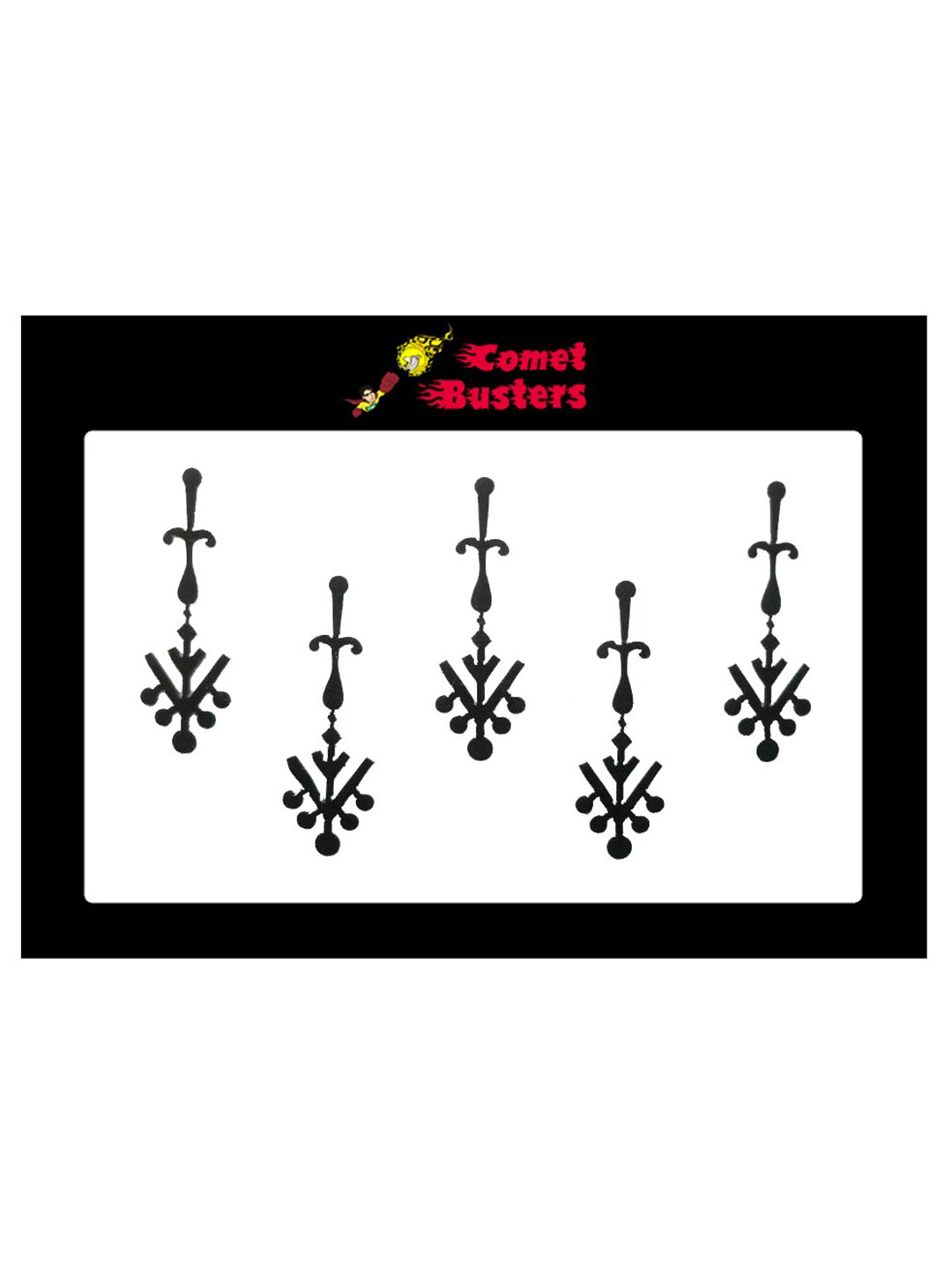Comet Busters Black Bindis - 5 Pcs