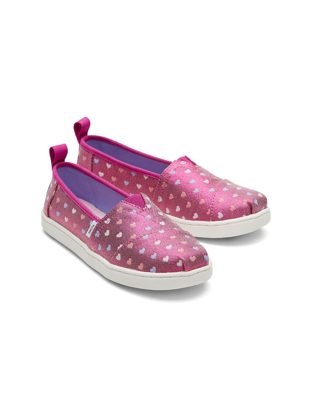 TOMS Girls Pink Printed Slip-On Sneakers