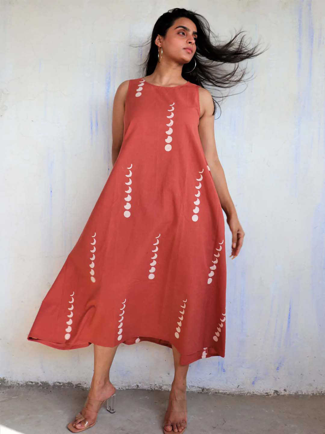 Chidiyaa Women Brown A-Line Midi Dress