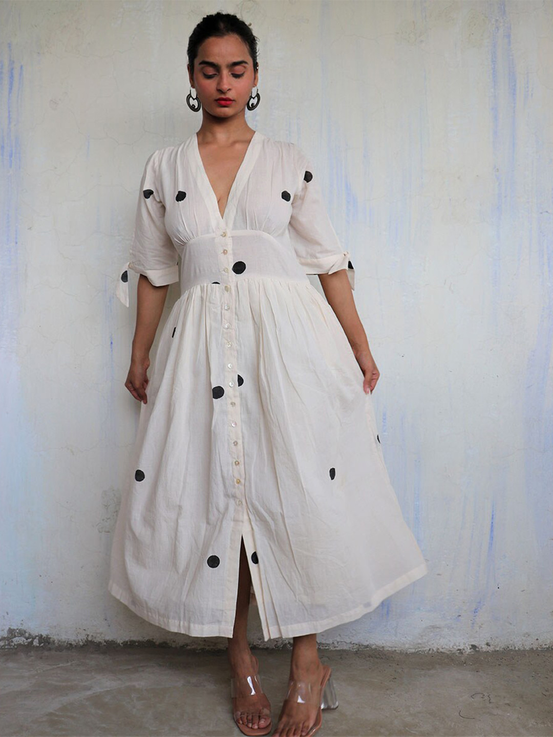 Chidiyaa White Fit & Flare Maxi Dress