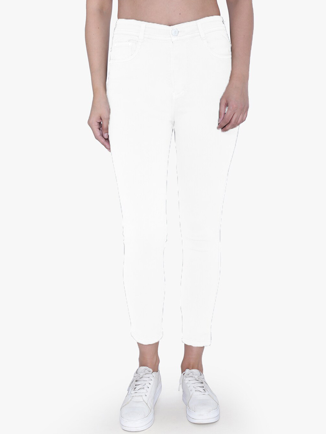 FCK-3 Women White Jean High-Rise Stretchable Jeans
