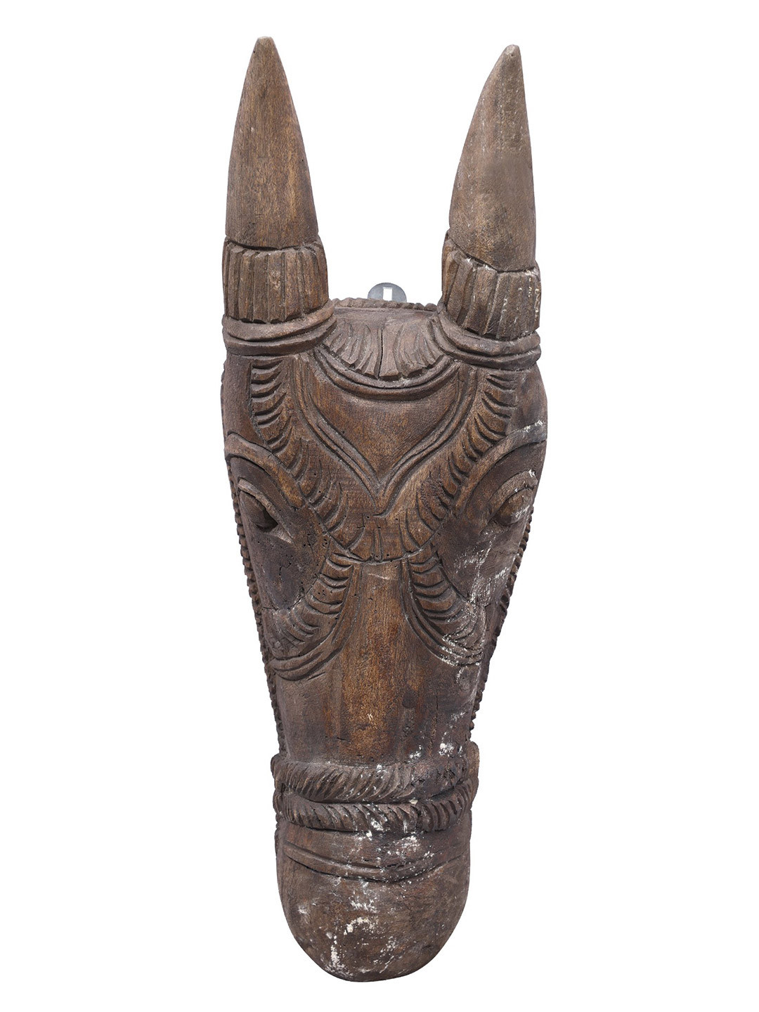 Exotic India Brown Wooden Horse Head Wall Hanging