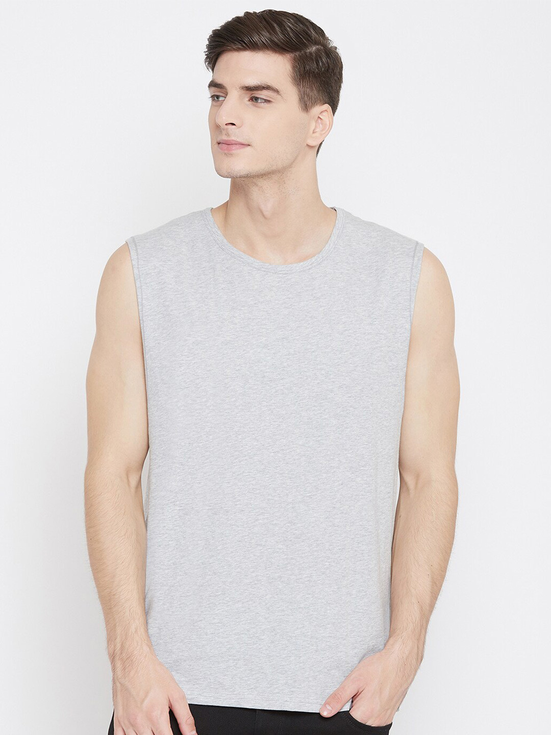 Hypernation Men Grey Cotton Loose T-shirt