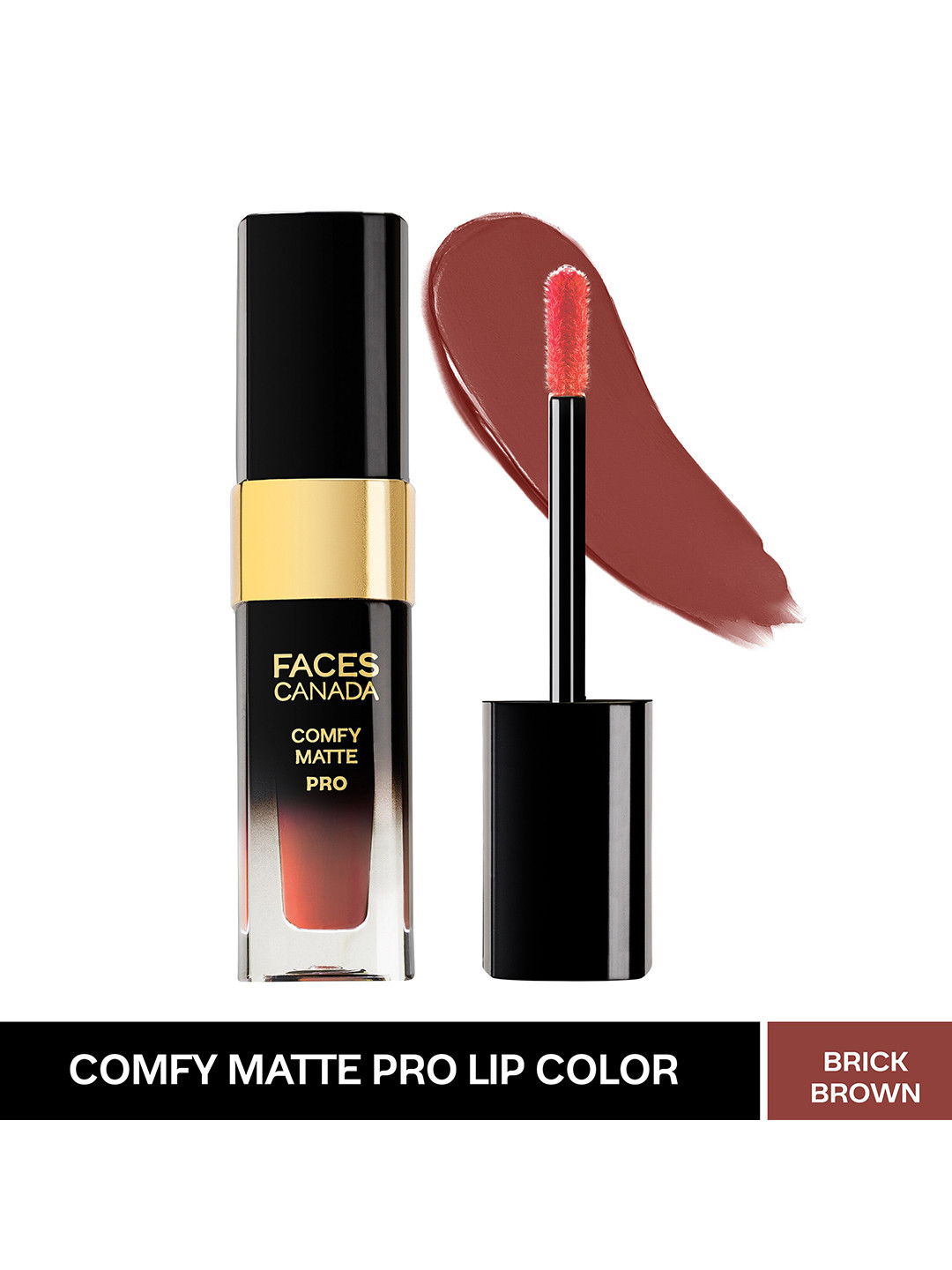 FACES CANADA Comfy Matte Pro Liquid Lipstick 5.5ml - 10Hr Stay & No Dryness - Brick Brown 08