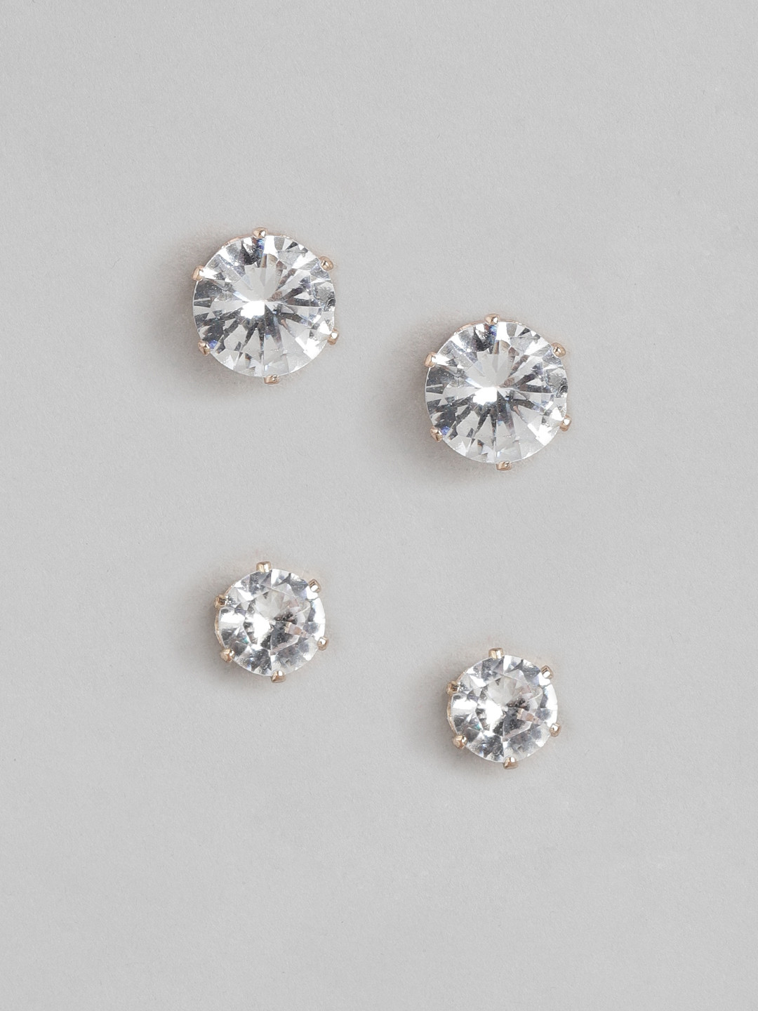 Forever New Set of 2 Rose Gold Circular Studs Earrings