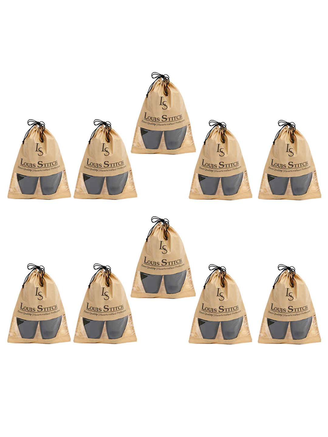 LOUIS STITCH Men Set Of 10 Beige Solid Shoe Accessories