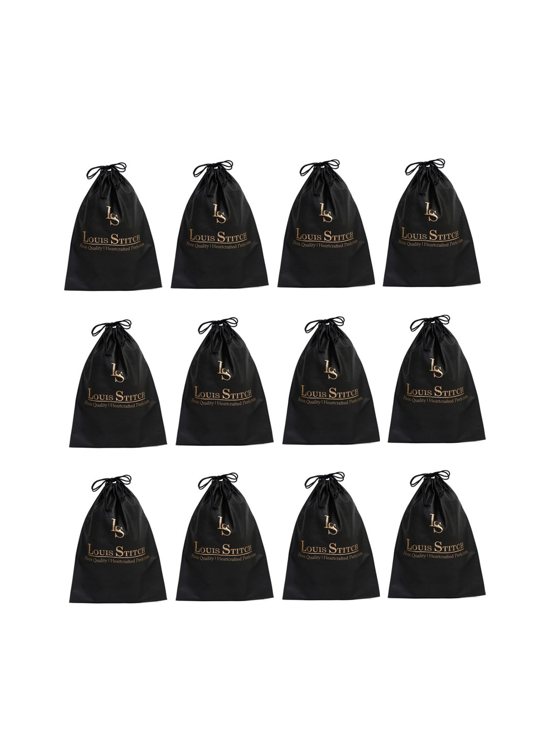 LOUIS STITCH Men Set Of 12 Black Logo Printed Shoe Covers