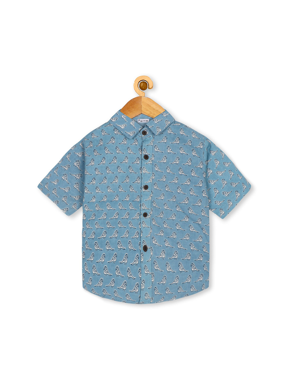Ka-mee Boys Blue Comfort Printed Casual Shirt