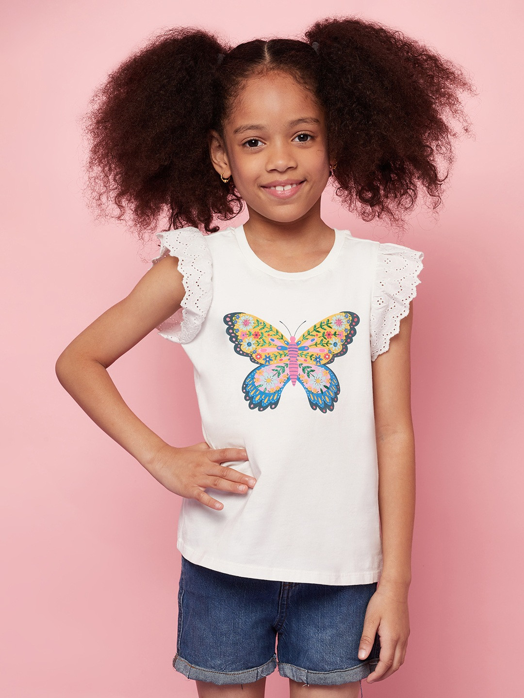SPUNKIES White Print Organic Cotton Top