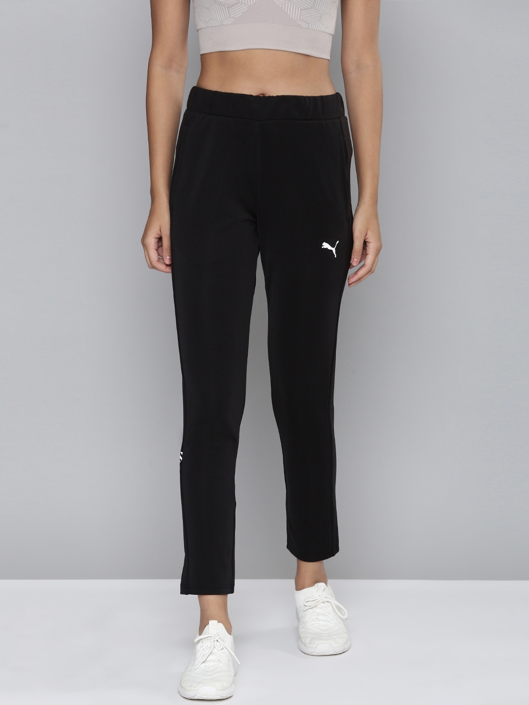 Buy Puma Women Black Brand Logo Printed Slim Fit Tec Sport Regular Track Pants Track Pants for Women 19527168 Myntra