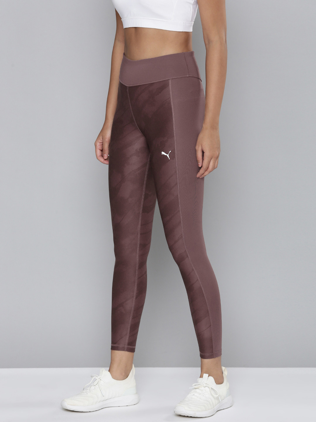 Puma Women Mauve Favourite Printed High Waist dryCELL 7/8 Training Tights