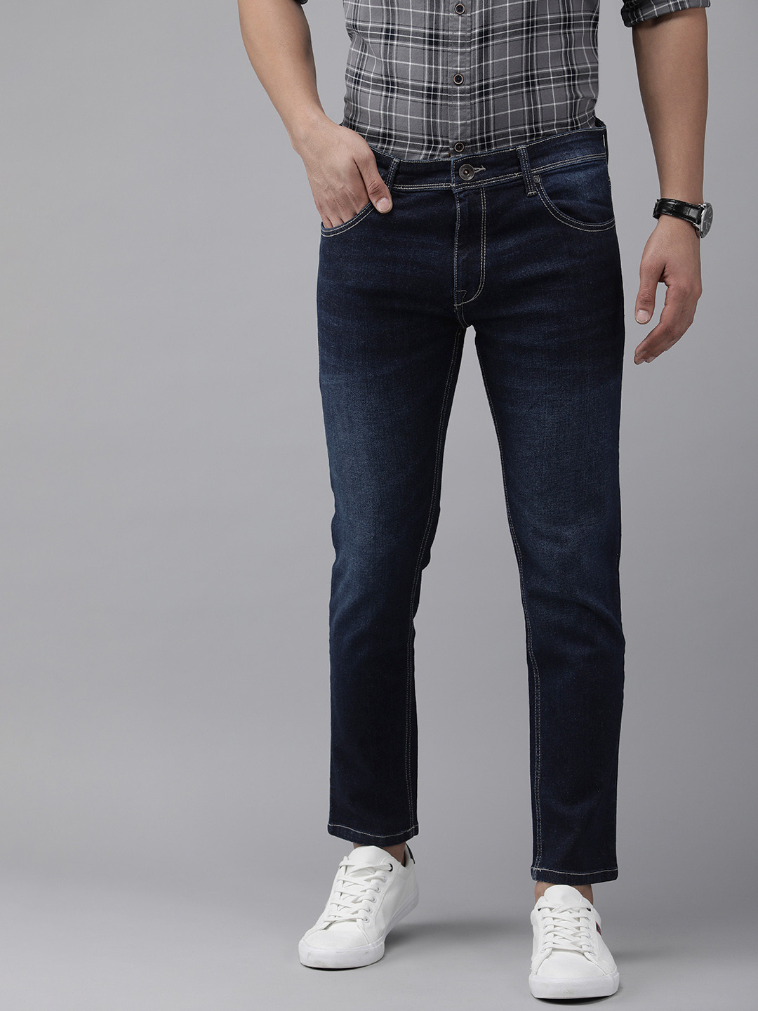 Pepe Jeans Men Dark Blue Skinny Fit Light Fade Stretchable Jeans