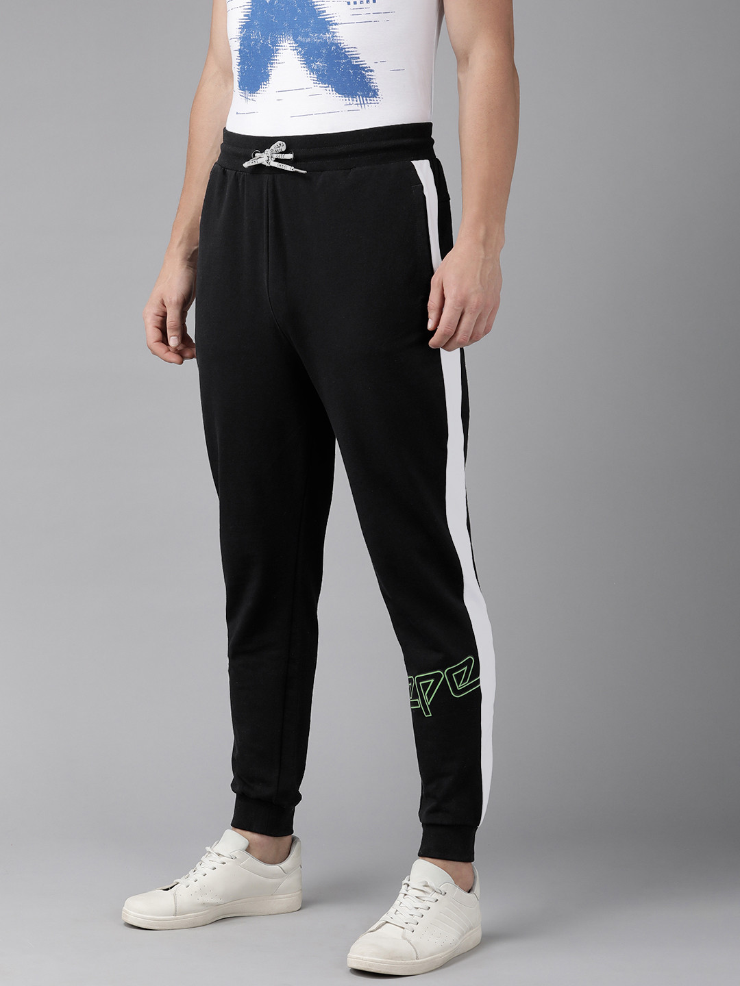 Pepe Jeans Men Mid-Rise Striped Detailed Joggers With Drawstring Closure