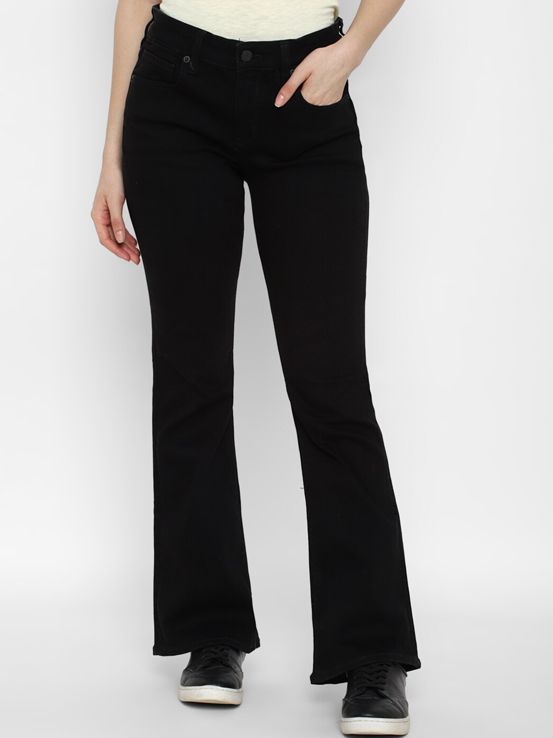 AMERICAN EAGLE OUTFITTERS Women Black Bootcut Low-Rise Jeans