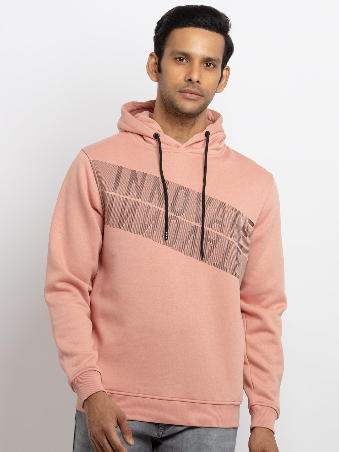 Status Quo Men Coral Printed Sweatshirt