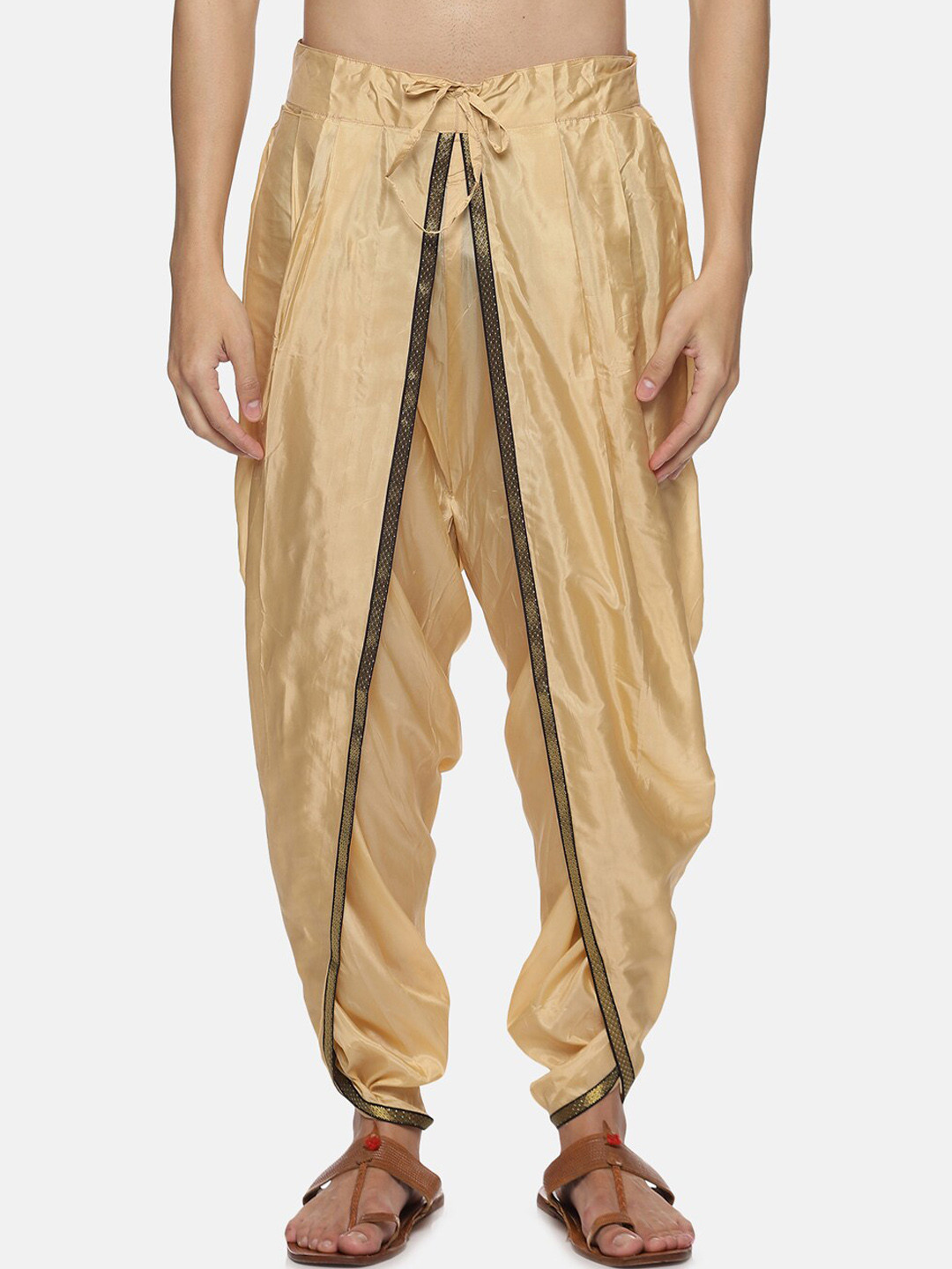 Sethukrishna Men Gold-Coloured Soild Dhoti Pants