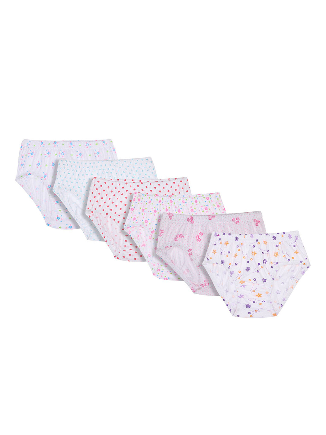 Bodycare Kids Girls Pack of 6 Assorted Printed Cotton Hipster Briefs