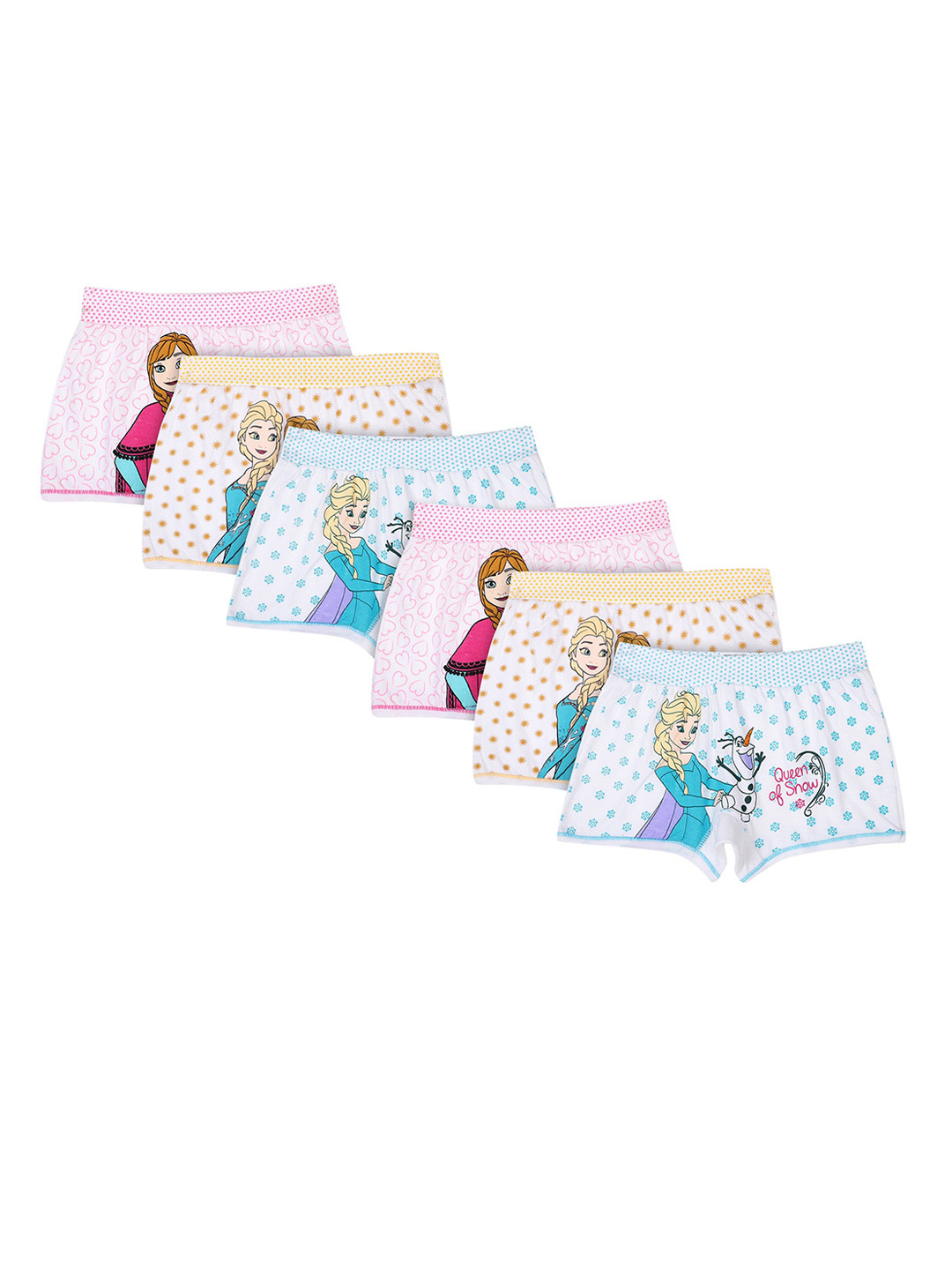 Bodycare Kids Pack Of 6 Assorted Elsa & Anna Printed Cotton Basic Briefs