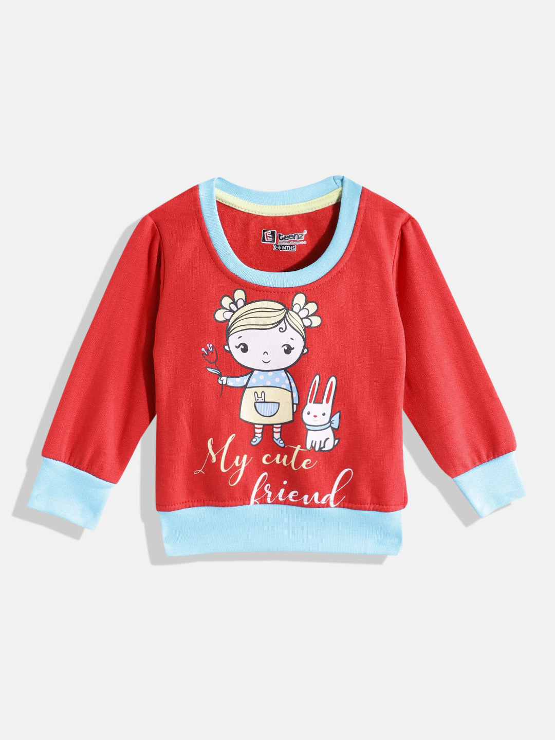 Eteenz Girls Graphic Printed Cotton Sweatshirt