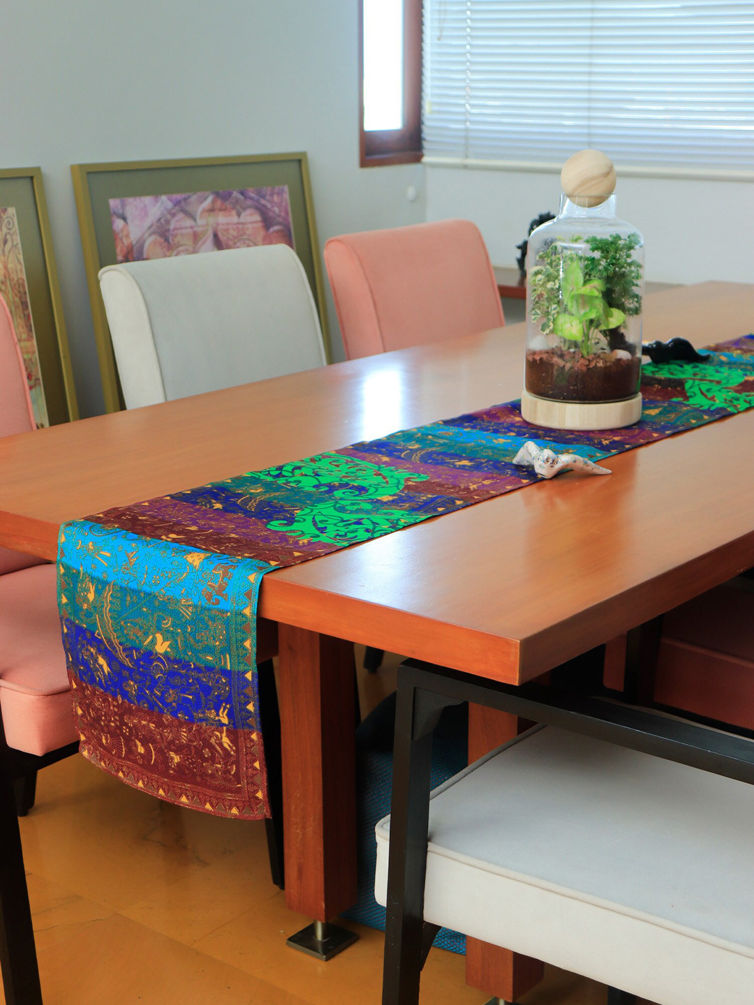 ZEBA Blue & Bown Floral Digital Printed Table Runners