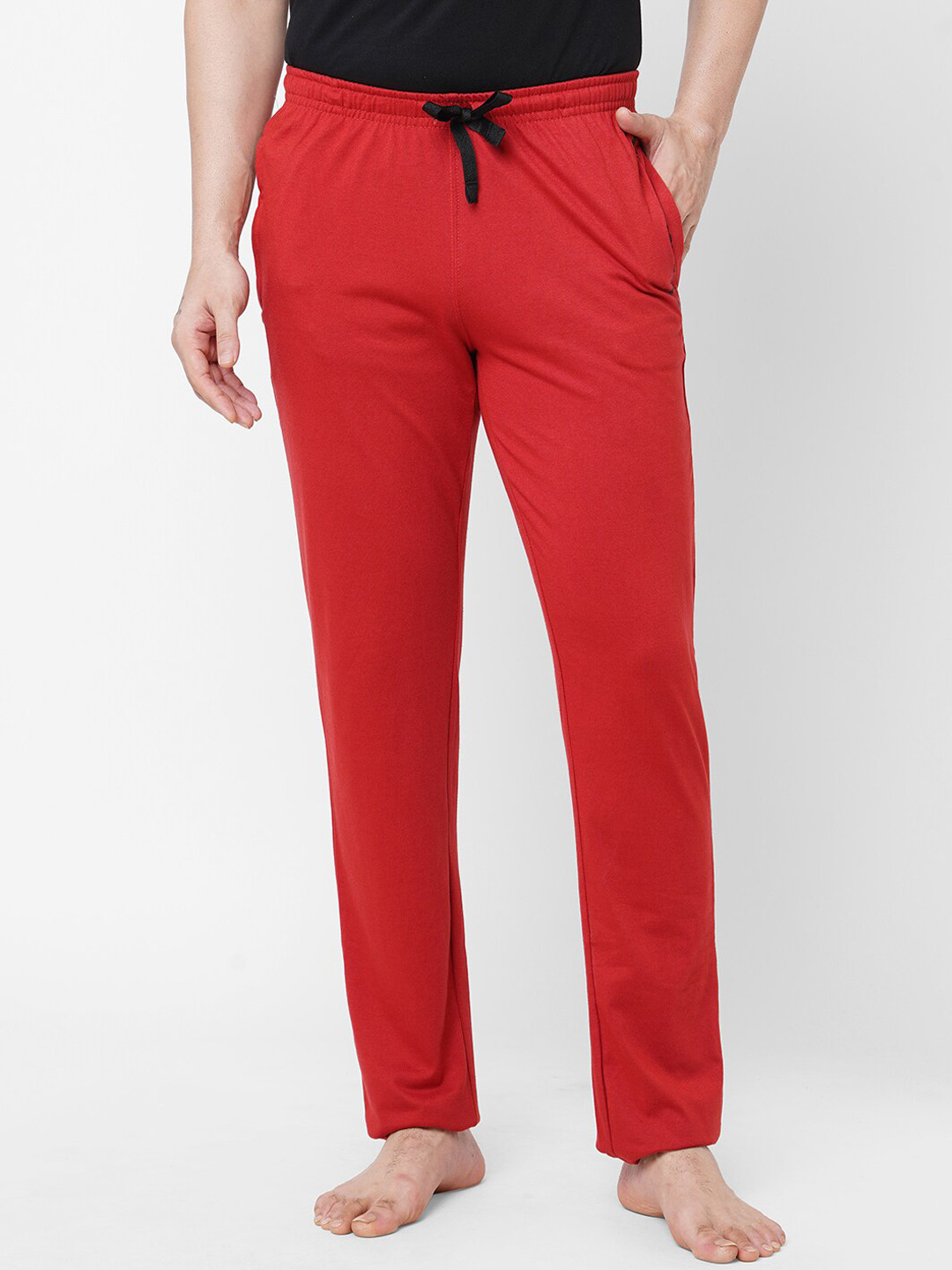 Sweet Dreams Men Orange Coloured Solid Lounge Pants