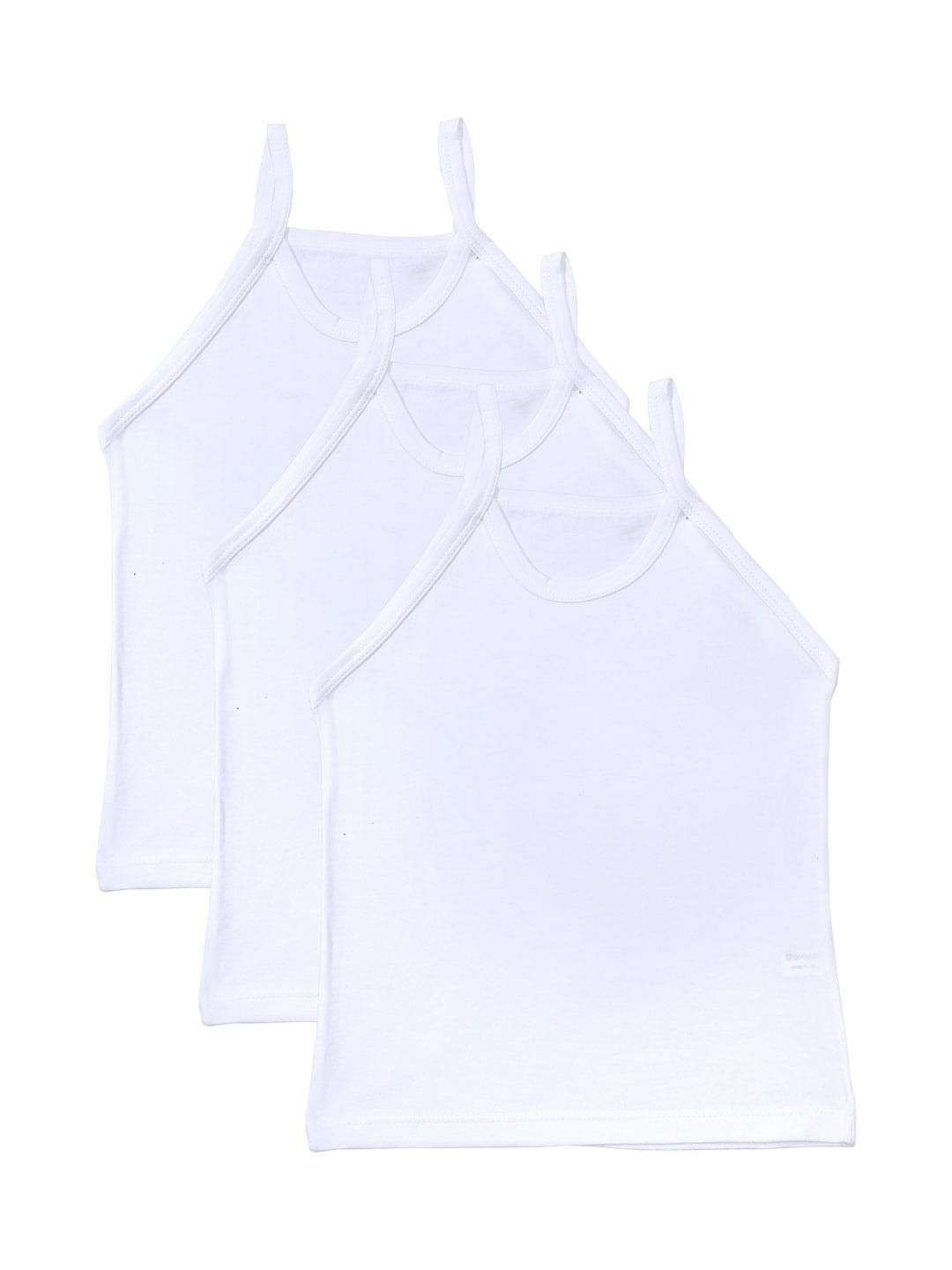 Bodycare Kids Girls Pack of 3 White Solid Cotton Innerwear Vests KIA75-PK005