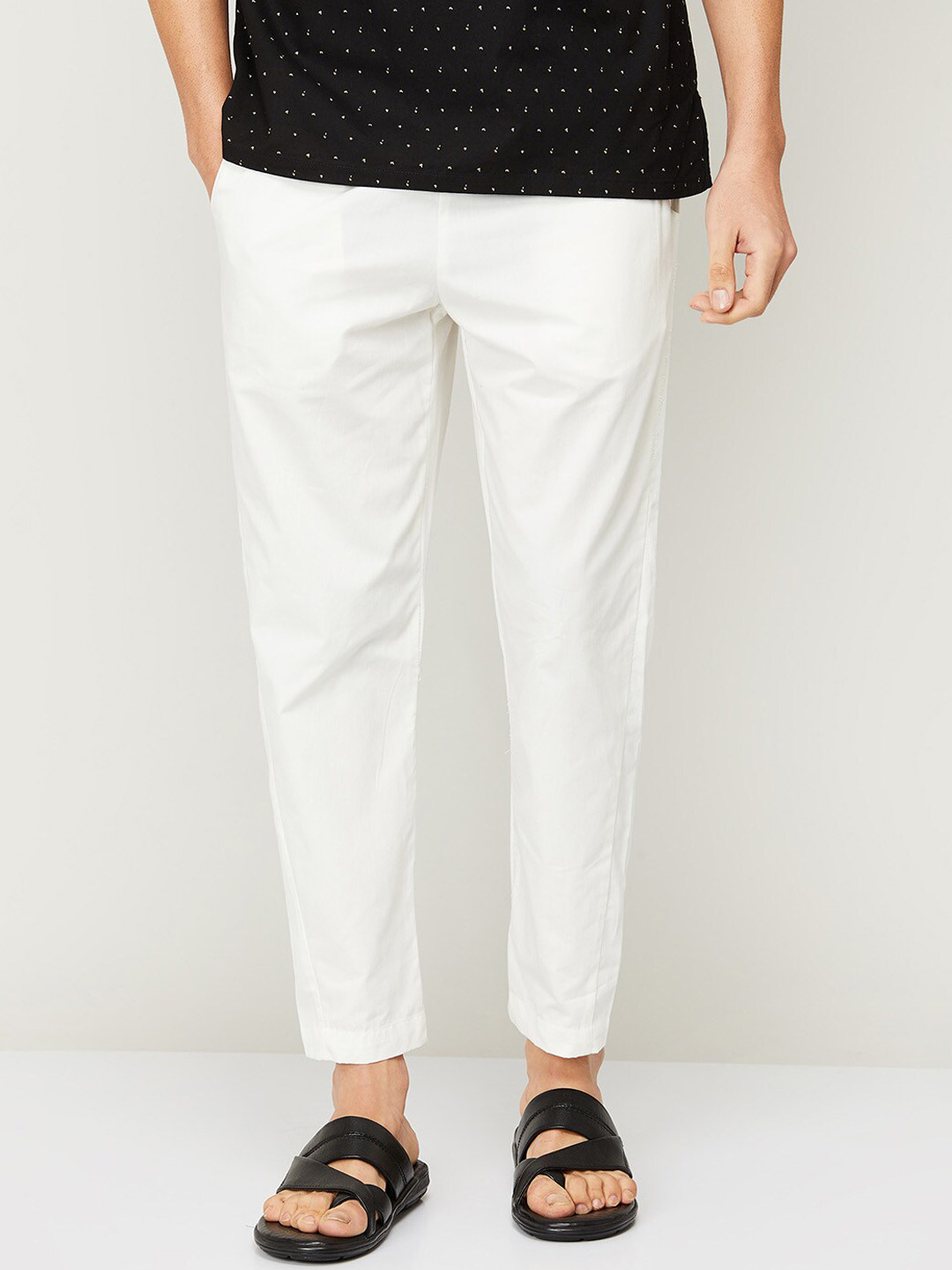 Melange by Lifestyle Men White Cotton Pyjama