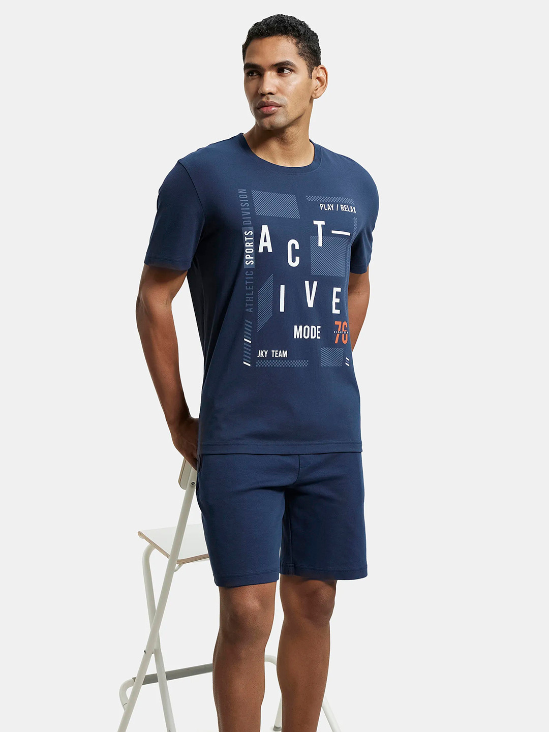 Jockey Combed Cotton Rich Graphic Round Neck Half Sleeve Tshirt-2718