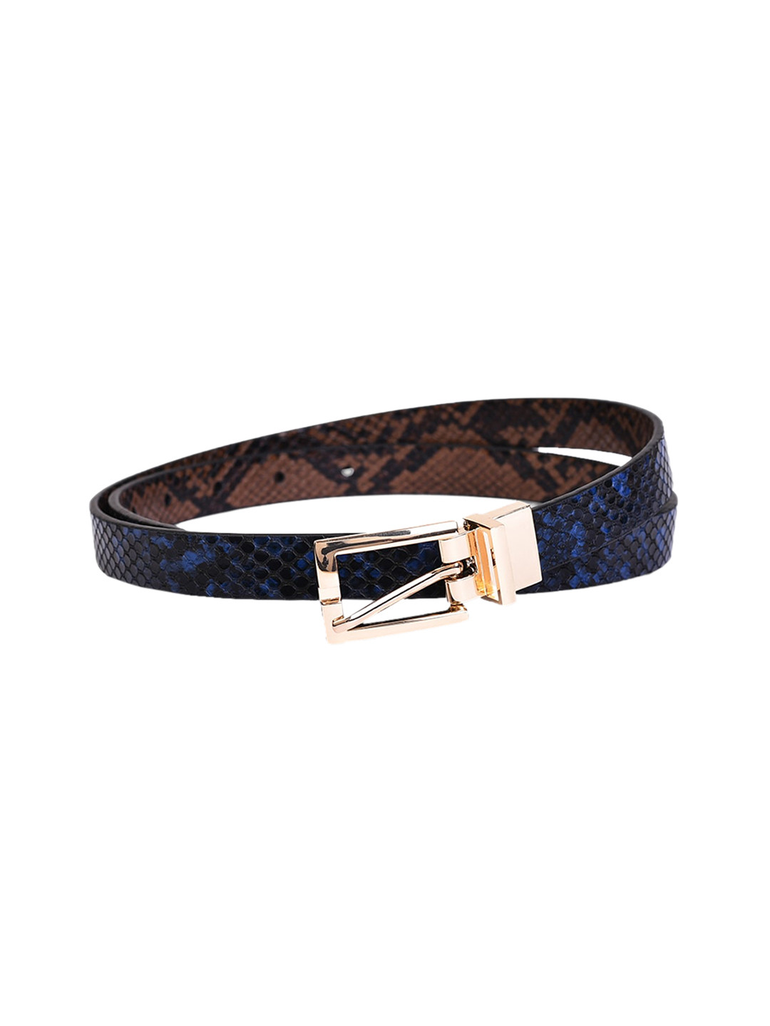 Belwaba Women Navy Blue Reversible Belts