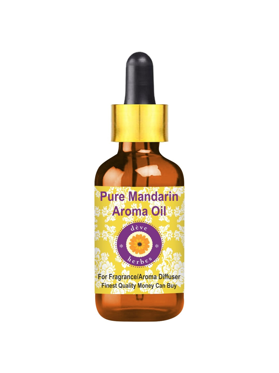 Deve Herbes Pure Mandarin Aroma Oil Natural Therapeutic Grade with Glass Dropper - 100ml