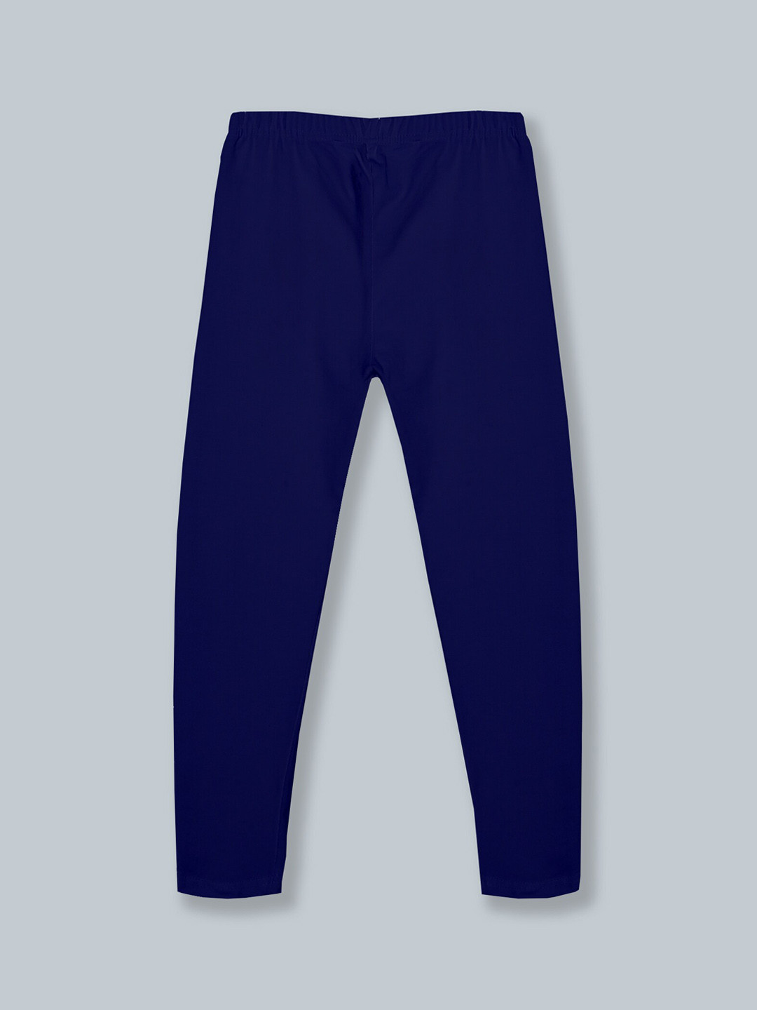 KiddoPanti Girls Navy Blue Solid Ankle Length Leggings