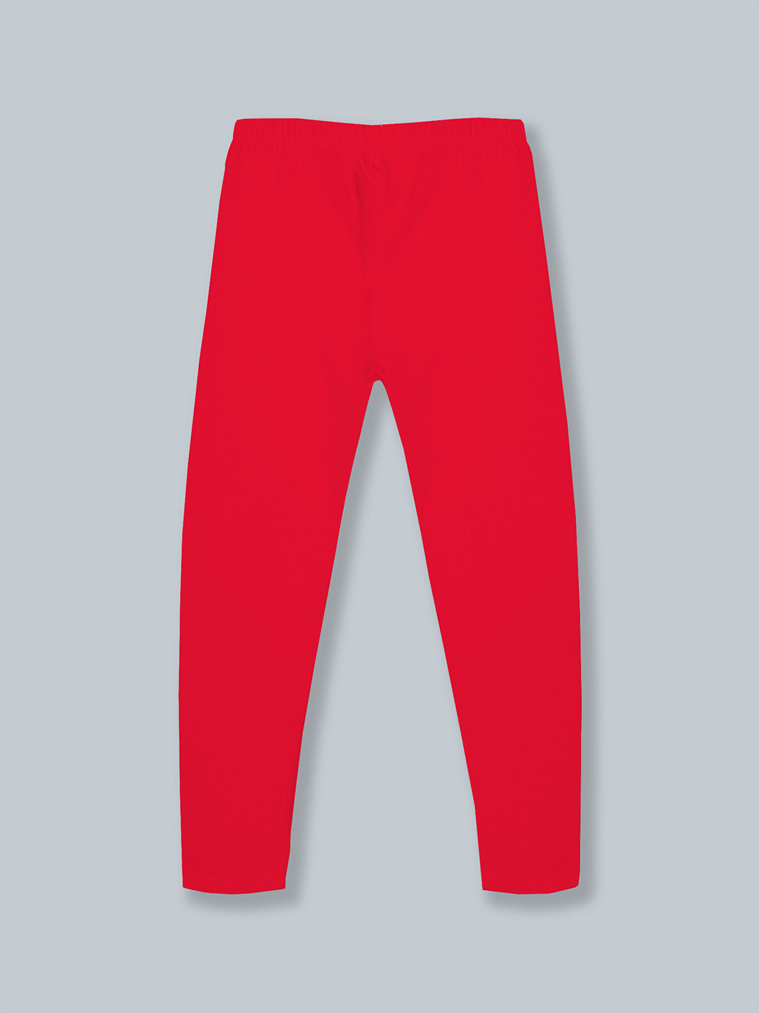 KiddoPanti Girls Red Solid Ankle-Length Leggings