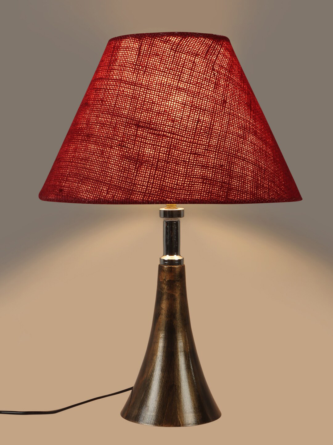 foziq Copper-Coloured & Red Solid Table Lamps