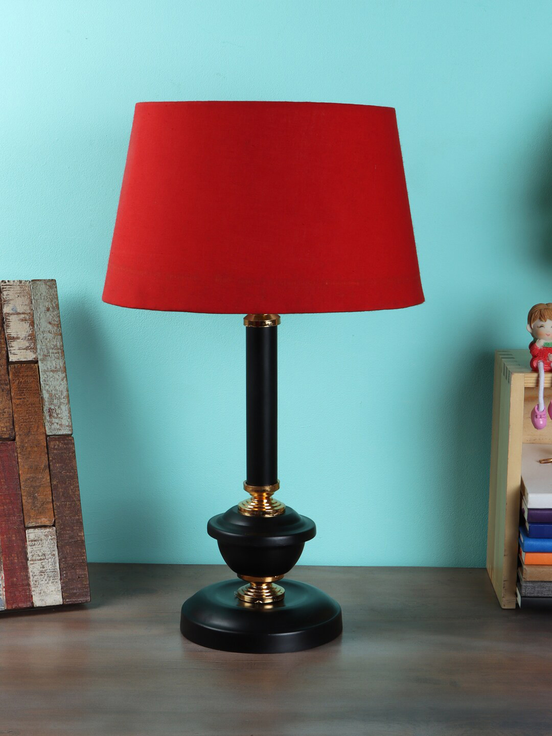 foziq Red Solid Contemporary Table Lamps