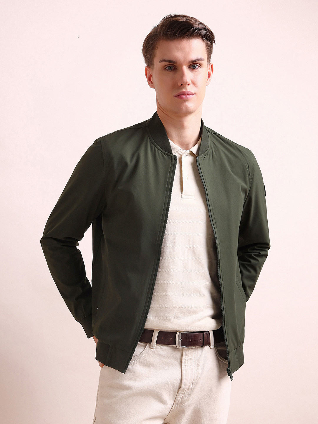 Arrow Sport Men Green Bomber Jacket