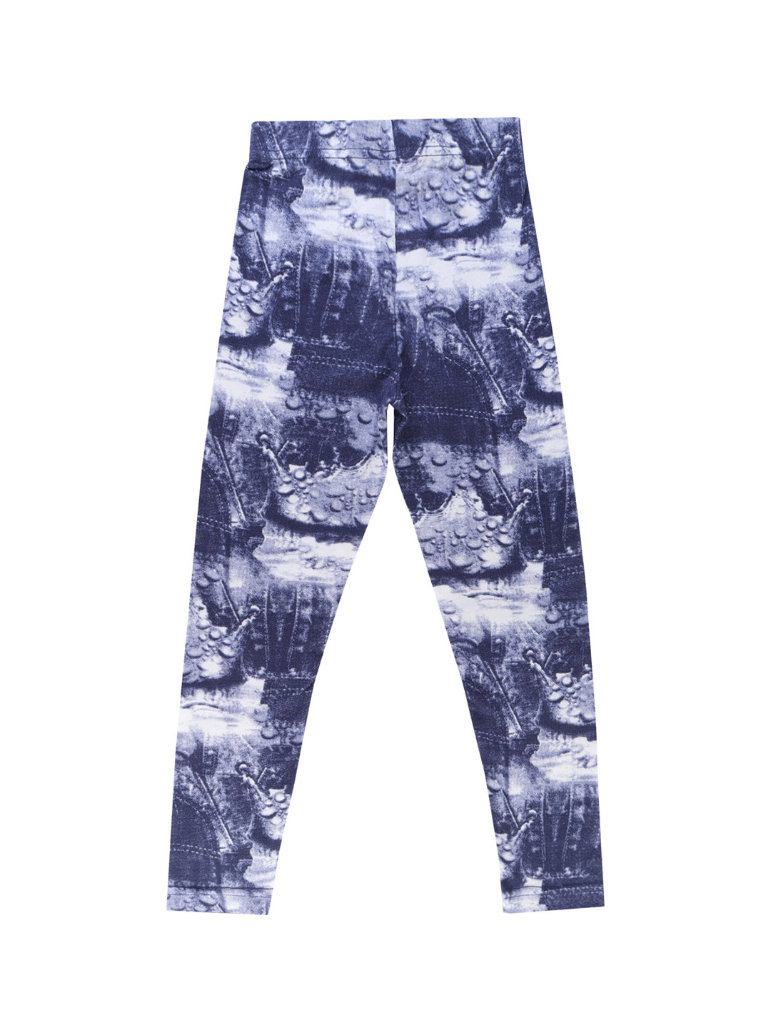 Bodycare Kids Girls Navy Blue Abstract Printed Cotton Ankle Length Legging